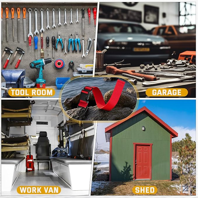 24 Pack 17 Inch Adjustable Extension Cord Holder Organizer with Triangle Clips for Garage Organization and Storage Heavy Duty Extension Cord Hanger for Men Workshop (Multicolor)