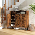 HOOBRO Shoe Cabinet for Entryway with 3 Doors, 39.4" Wooden Shoe Storage Cabinet, Large Capacity Organizer for Closet & Hallway, Freestanding, Rustic Brown FG20SC01