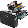 COLCASE Fireproof Document Box, Ultra Hard Metal Frame Fireproof Safe Box | Aluminum Alloy Frame Zipperless All-Around Fireproof Document Organizer with TSA Lock Black