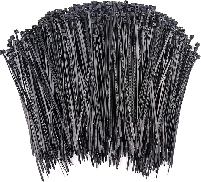 Rienar 4” Zip Ties, (Bulk-1000 Pack) 4 Inch Self-Locking Nylon Cable Ties, Premium Small Thin 18 Lbs Durable Plastic Wire Ties Wraps for Indoor and Outdoor, Electronics Organizer UV Rated (Black)