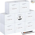 Fabric storage cubes (Set of 8) 11 Inch Cube Storage Bin, Cube storage with 8 Labels Window Cards & a Pen, Foldable cube Organizer bins,11x11 Storage bin, Cubby Organizer Boxes, White