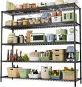 ROOMTEC 5-Tier Heavy Duty Garage Shelves, 60"W*24"D*82"H, Max Load 4000LBS | Wire Shelving Unit, Adjustable Storage Shelves, Industrial Metal Shelf Rack for Pantry,Warehouse,Basement, Kitchen