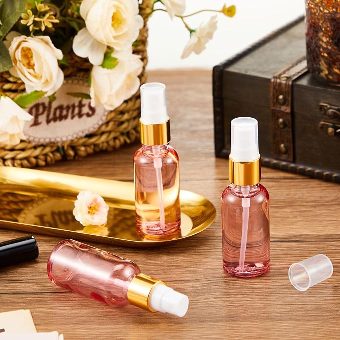 Roshtia 30 Pcs Glass Spray Bottle Clear Empty Bottles Small Refillable Reusable Perfume Bottle with Fine Mist Sprayer Pump for Face Body Travel(1 oz,Clear Pink)