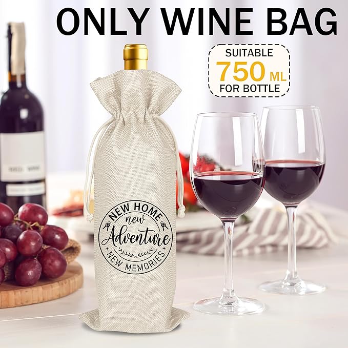 New Apartment Housewarming Gifts Pairs Well with a New Apartment Wine Gifts Bag First New Home Gift Housewarming Party Decorations House Warming Gift for Women Men Couple Reusable Wine Wrap Bag (A26)