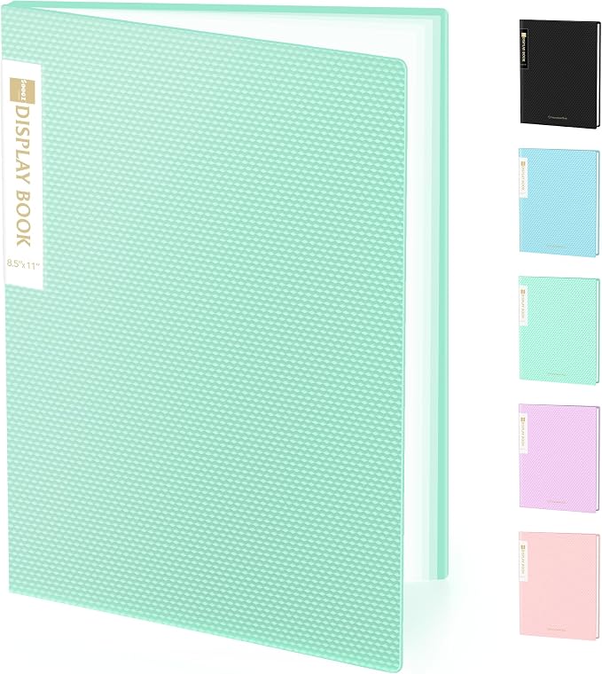 Sooez Binder with Plastic Sleeves 30-Pocket, Displays 60 Pages, 8.5x11 Presentation Folders with Clear Sheet Protectors, Art Portfolio Binder for Certificate & Office Project, Document Organizer