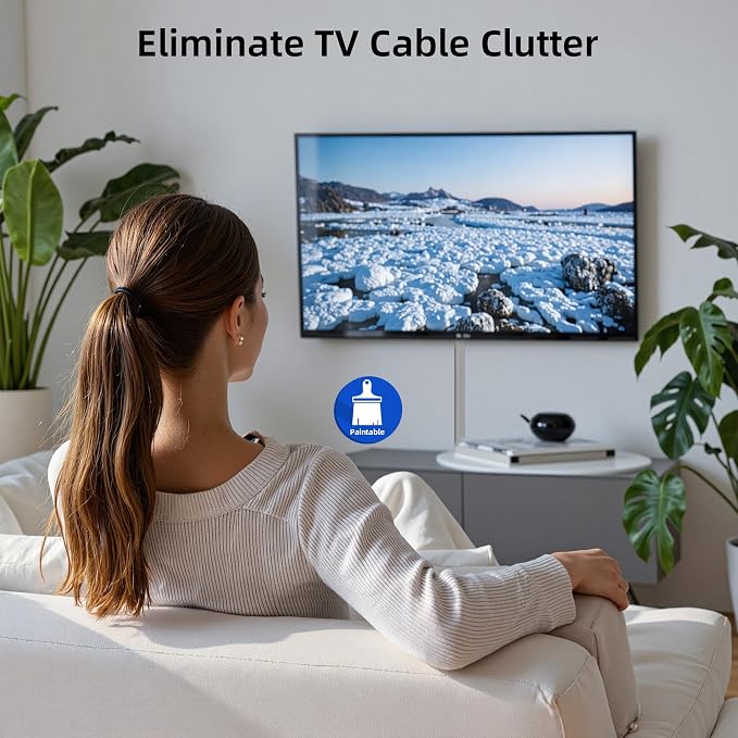 Delamu 142in Grey Cord Hider Cable Hider, Cord Covers for 2-3 Wires on Wall, Premium Wire Hiders Wire Covers for Cords on Wall, Easier Setup TV Cable Cover Management Kit, W0.94 H0.47in, Grey