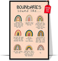 LOLUIS Mental Health Poster, Boho Therapy Tools Educational Supplies Art Print Classroom School Office Decor (Boundaries, Custom Frame Type)