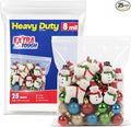 Heavy Duty Zip Seal Lock Storage Bags, 8 Mil Plastic Zip Top Bag, Reusable Poly Gallon Bag for Toiletries, Tool, Food Kitchen, 10"x12", Pack 25