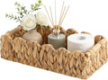 StorageWorks Toilet Paper Storage Basket, Living Room Organizers and Storage, Toilet Paper Basket with Wooden Handles, Small Water Hyacinth Scalloped Basket, Natural