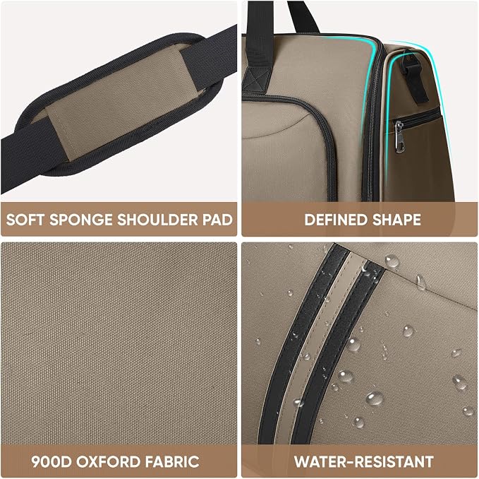 BALEINE Travel Garment Bag, Travel Suit Bag for Men, Water Resistant Carry on Garment Bag for Hanging Clothes, Garment Duffel Bag for Travel Business (Brown-Convertible)