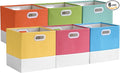 Storage Cube Bins | Macaron & White, 10.5"x10.5"x11", 6 Pack | Multi-Size | Ultra-Fine Fabric | Organizer Baskets for Shelf, Wadrobe, Closet | 11"x11"x11" Cube Insert Drawer
