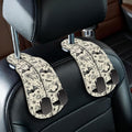 Blusabaca 2PCS Car Hooks for Purses and Bags, Goth Gothic Seat Back Storage Headrest Holder Hanger PU Leather Double Metal Hook for Backseat Organizer, Women Car Accessories Organization