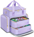 YOREPEK XL Nail Polish Organizer Holds 96 to 100+ Bottles, Lavender Purple | Gel x Nail kit Bag with 2 Removable Pouches Fits Nail Suppiles, UV lamp, Gifts for Manicurist, Women