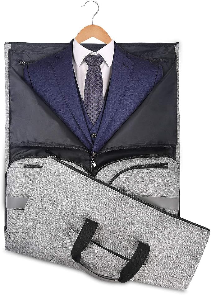 UNIQUEBELLA Convertible Garment Bag for Travel Carry on Garment Duffel Suit Bag with Shoe Compartment Weekend Flight Bag for Men
