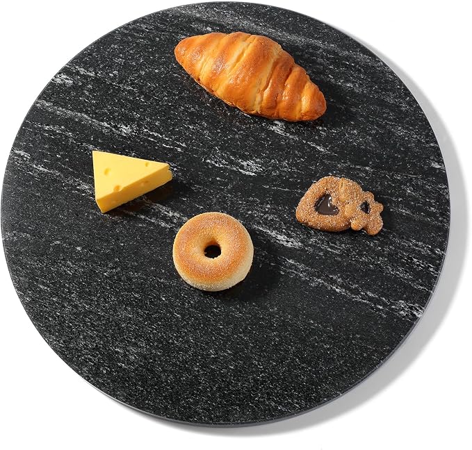 Marble Lazy Susan, 16” Lazy Susan for Table Top Detachable Turntable Organizer for Cabinet Pantry Kitchen Countertop Fridge Bathroom Makeup Vanity Countertop, Via Lactea