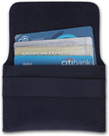 Distressed Leather Business Card Holder Slim Wallet Blue | Premium Leather Card Holder – Distressed leather design keeps business cards and credit cards organized in vintage style