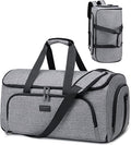 Vessgra Garment Bags for Travel,Convertible Garment Bag with Shoulder Strap, 4 in 1 Suit Bag Travel with Shoes Foldable 58L Garment Bags for Men Women Garment Duffel Bags for Hanging Clothes,Grey