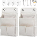 Hanging Basket for Organizing, Wall Organizer with Pockets and Over The Door Organizer，Can for Home, Closet, Office and Camper (2 White)
