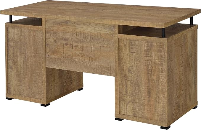 Coaster Home Furnishings - Tracy - Wood - 2-Drawer Computer Desk with Rectangular Design, Keyboard Tray, and Raised Top - Home Office - Mango - 800788