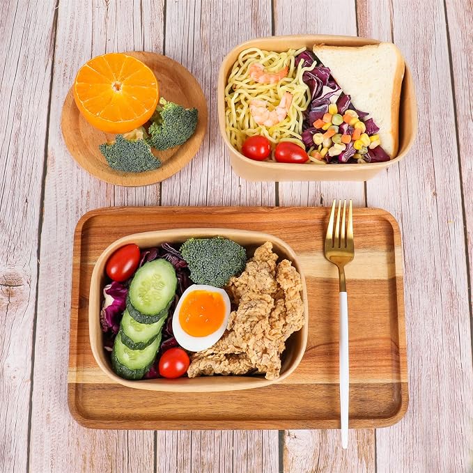 34 oz Disposable Kraft paper bowls with lids Food container 50 Pack