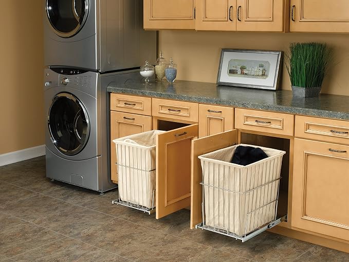 Rev-A-Shelf HRV-1520 S CR Cabinet Hamper Wire Pullout, Chrome