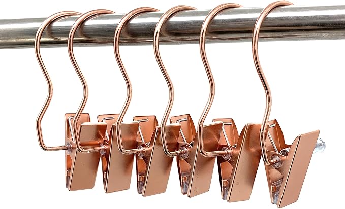4.5 Inch Metal Boots Hanger, Rose Gold Clip Hangers for Shoes, Gloves, Hair Extensions, Wigs, Clothing Accessories, 12 Pack