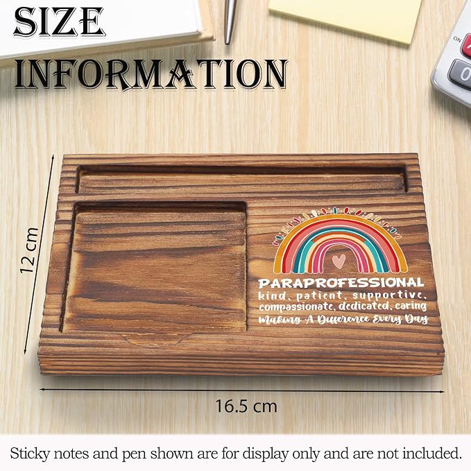 Paraprofessional Appreciation Gift Sticky Note Holder, Thank You Encouragement Desk Accessory for Teacher Coworker, Paraprofessional Week Office Desk Item TZP177