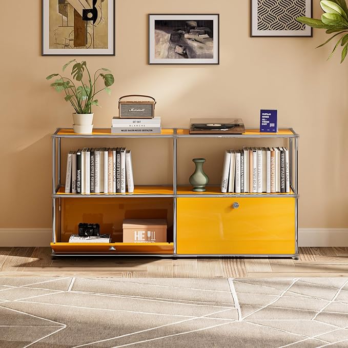 Modern Storage Cabinet Sideboard Versatile Free-Standing Organizer Cabinets for Home Office, Living Room, Bedroom, Kitchen, Garage