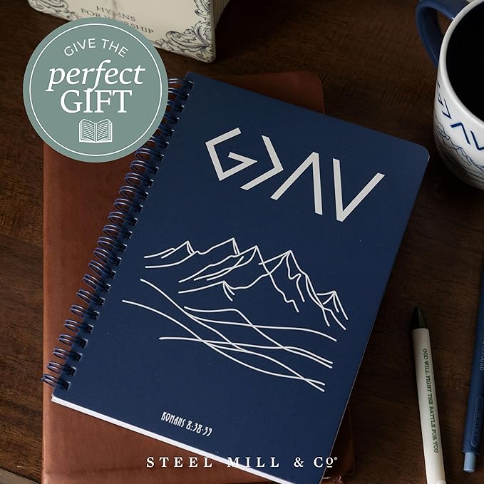 Steel Mill & Co Faith Inspired Mini Spiral Notebook, 8.25" x 6.25" Journal with Durable Hardcover and 160 Lined Pages (Greater than the Highs and Lows)