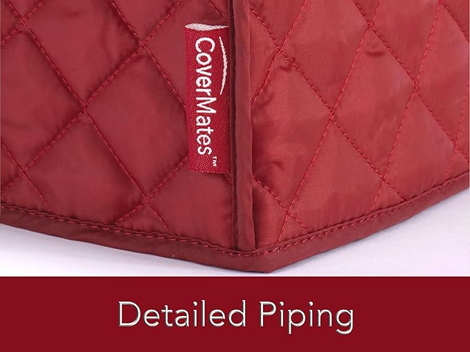 Covermates Keepsakes Air Fryer Cover – Quilted Deep Fryer Appliance Protector for Kitchen Counter Storage – Dust & Stain Resistant – Washable Slip-On Design, Red