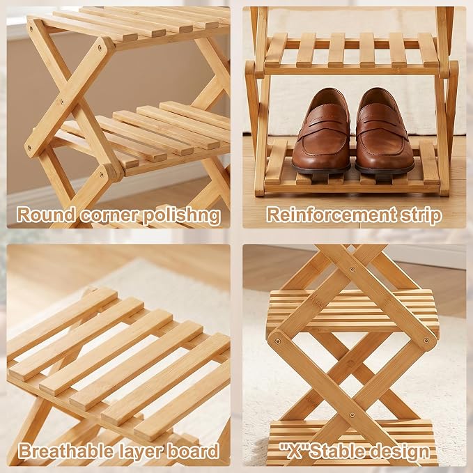 Shoe Racks, Foldable Shoes Organizer FreeStanding Shelf,8 Layers | Foldable Design, Free Standing, Eight Color Layers, Functional, Multifunctional Storage