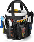 HODRANT 5 Gallon Bucket Organizer with Anti-fall Hooks & Buckle | Car Wash Bucket Caddy with Mesh Pockets, 5 Gallon Cleaning Tools Bag for Home, Auto, Garden & Fishing