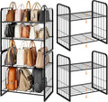 HapiRm Adjustable Purse Organizer for Closet - Purse Rack with Stackable & Separable Design, Large Capacity 4 Tier Handbag Organizer for Various of bags, Space-Saving bag rack for Home