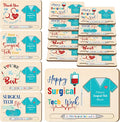 Kosiz 10 Set Happy Surgical Tech Week Gifts Bulk Wooden Inspirational Sticky Note Holder Set for Surgical Technologist Thank You Appreciation Gifts for Technology Staff Doctors Nurses Students