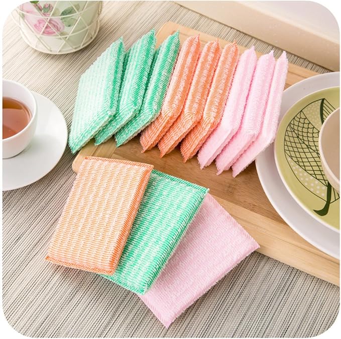 Best Kitchen Dish Washing Cloths Sponges Scrubber for Odor Free - Quick Dry, Multi Purpose Scrubbing Scrub Scourer Pads