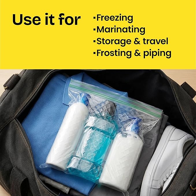 Glad Flex'N Seal Food Storage Plastic Bags, Gallon, 35 Count (Package May Vary)