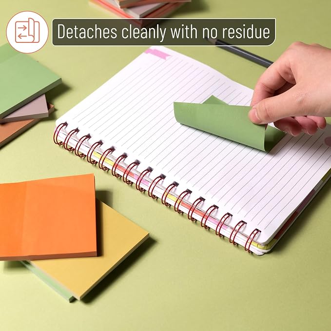 Mr. Pen- Sticky Notes, 3"x3", 12 Pads, 600 Sheets, Colorful | Sticky Notes Bulk, Self-Stick Note Pads, Perfect for Office, School, Home, Study & Organization