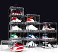 Upgraded 12 Pack Shoe Box,Acrylic Clear Shoe Boxes,Drop Front Shoe Storage Box,Clear Plastic Stackable Sneaker Box,Shoe Containers,Shoe Display Case,Sneaker Storage,Fits Up to Size 15