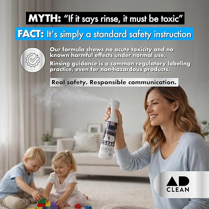 AdClean The Odor Destroyer l Odor Eliminator, No Scent, No Harsh Chemicals l Safe for Pets, People and the Planet l 10.14 fl oz Mist Spray