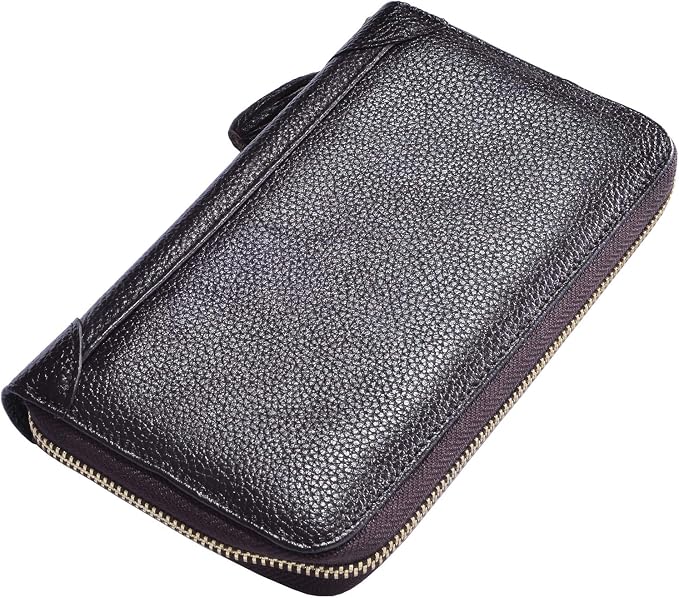 Easyoulife Credit Card Holder Wallet Womens Zipper Leather Case Purse RFID Blocking