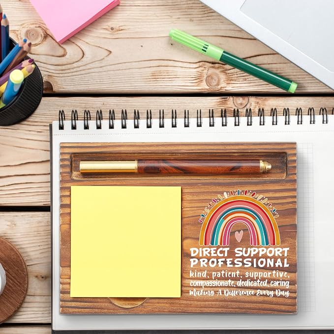 Direct Support Professional Appreciation Gift Sticky Note Holder, Thank You Encouragement Desk Accessory for Coworker, DSP Week Office Desk Item TZP179