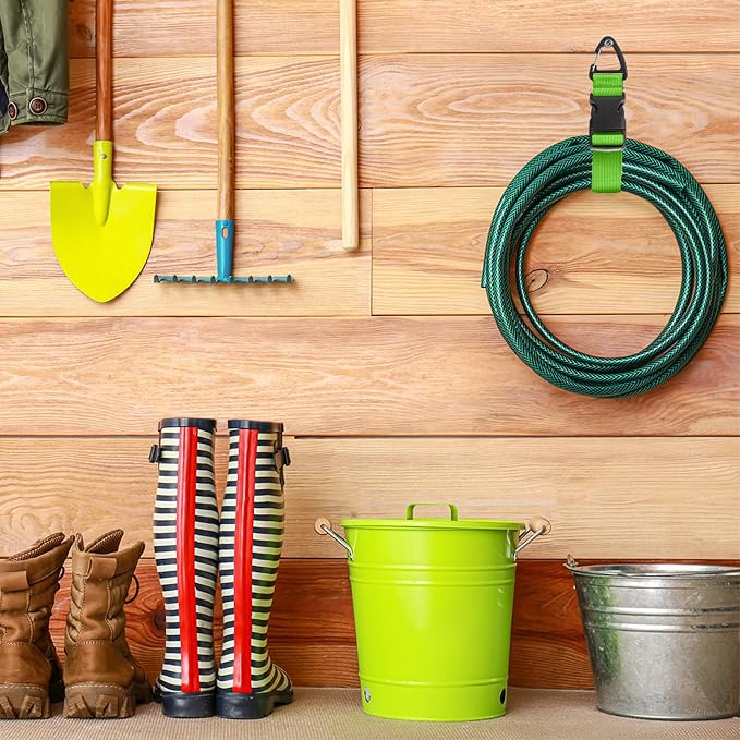 6 Pack 17 Inch Adjustable Extension Cord Holder Organizer with Triangle Clips for Garage Organization and Storage Heavy Duty Extension Cord Hanger for Men Workshop (Green)