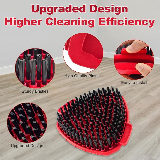 Mop Head Scrub Brush & Mop Base for O-Cedar EasyWring, Scrubber Attachment | Upgraded full bristles, no hollow center. Fits O-Cedar EasyWring spin mop. Fits ocedar mop base & spin mop scrub brush head