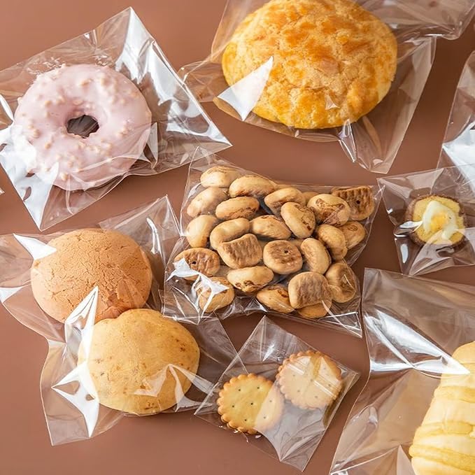 Tiny Clear Self Sealing Bags 2x2'' 500pcs Square Cello Baggies OPP Poly Cellophane Bags 1mil for Earrings Cookie Candy Beads Coins Screws Powder Pills Gifts Decorative