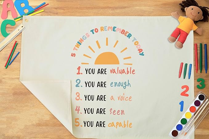 Classroom Wall Banner Decor-Teacher Gift-Inspirational Back to School Wall Art Flag Decor-It's Okay to Make Mistake-Hanging Rectangular Canvas Banner for Classroom Reading Corner Teacher Office