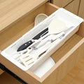 2 Pack Deep Drawer Organizer Adjustable Storage Bin(17.4-27.6") | Adjustable Width Design, Maximize Drawer Storage, Kitchen & Home Organization Solution