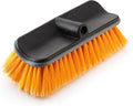 Hard Bristle Deck Scrub Brush Heavy Duty (Pole Sold Separately) | Concrete Scrub Brush for Exterior House Cleaning // Screw On Floor Brush Scrubber Fits Standard Acme Threaded Extension Poles
