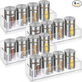 4 Pack Acrylic Spice Rack Wall Mount-9 Inch, Clear Spice Shelf Storage Holder, Hanging Seasoning Rack Organizer for Cabinet Door, Cupboard or Wall Kitchen (Adhesive or Screw)