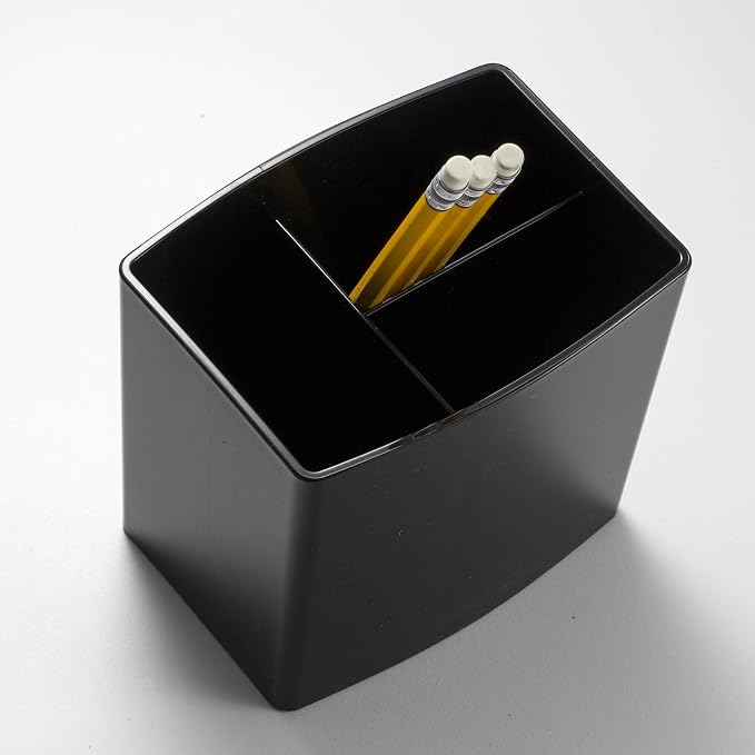 Officemate 2200 Series Executive Large Three-Tiered Pencil Cup, Black (22292)