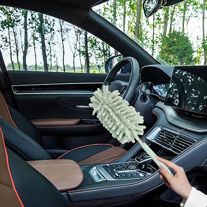 Microfiber Duster - Extendable Feather Duster | Extendable Duster | Feather Dusters for Cleaning | Microfibre Duster Brush | Long Duster Microfibre Duster with Handle for Car, Window, Furniture